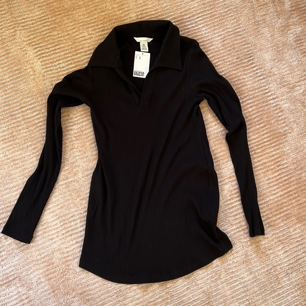 H&M Maternity Rib Knit Collared Shirt